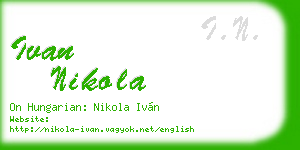 ivan nikola business card
