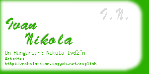 ivan nikola business card